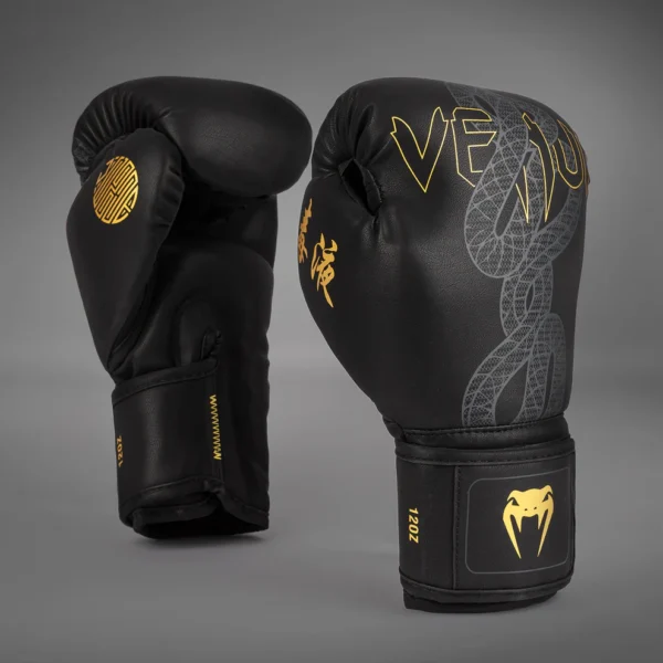 Venum Serpenti Boxing Gloves - Black/Silver/Gold
