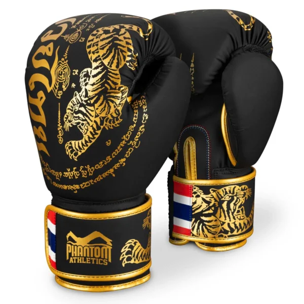 Phantom Athletics Muay Thai Boksa Cimdi Melnā Krāsā