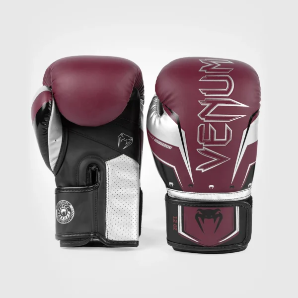 Venum "Elite Evo" Boksa Cimdi Bordo/Sudraba