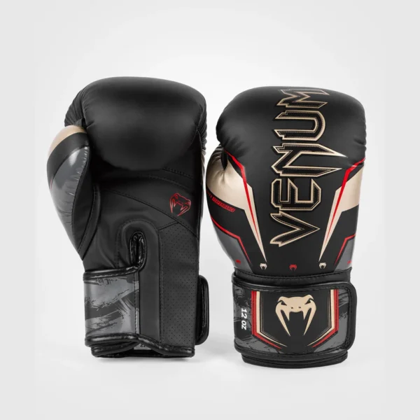 VENUM "ELITE EVO" Boksa Cimdi Melni/Zelta/Sarkani