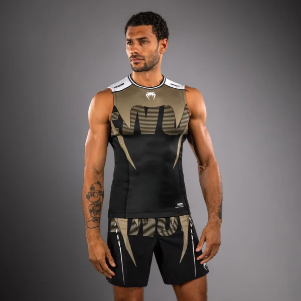 Venum Adrenaline Sleeveless Rashguard - Black/Sand