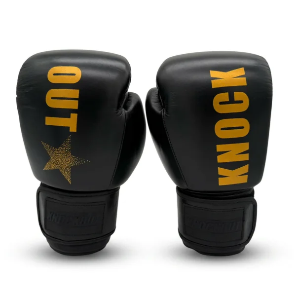 Knockout Boksa cimdi Ādas Melns/Zelts