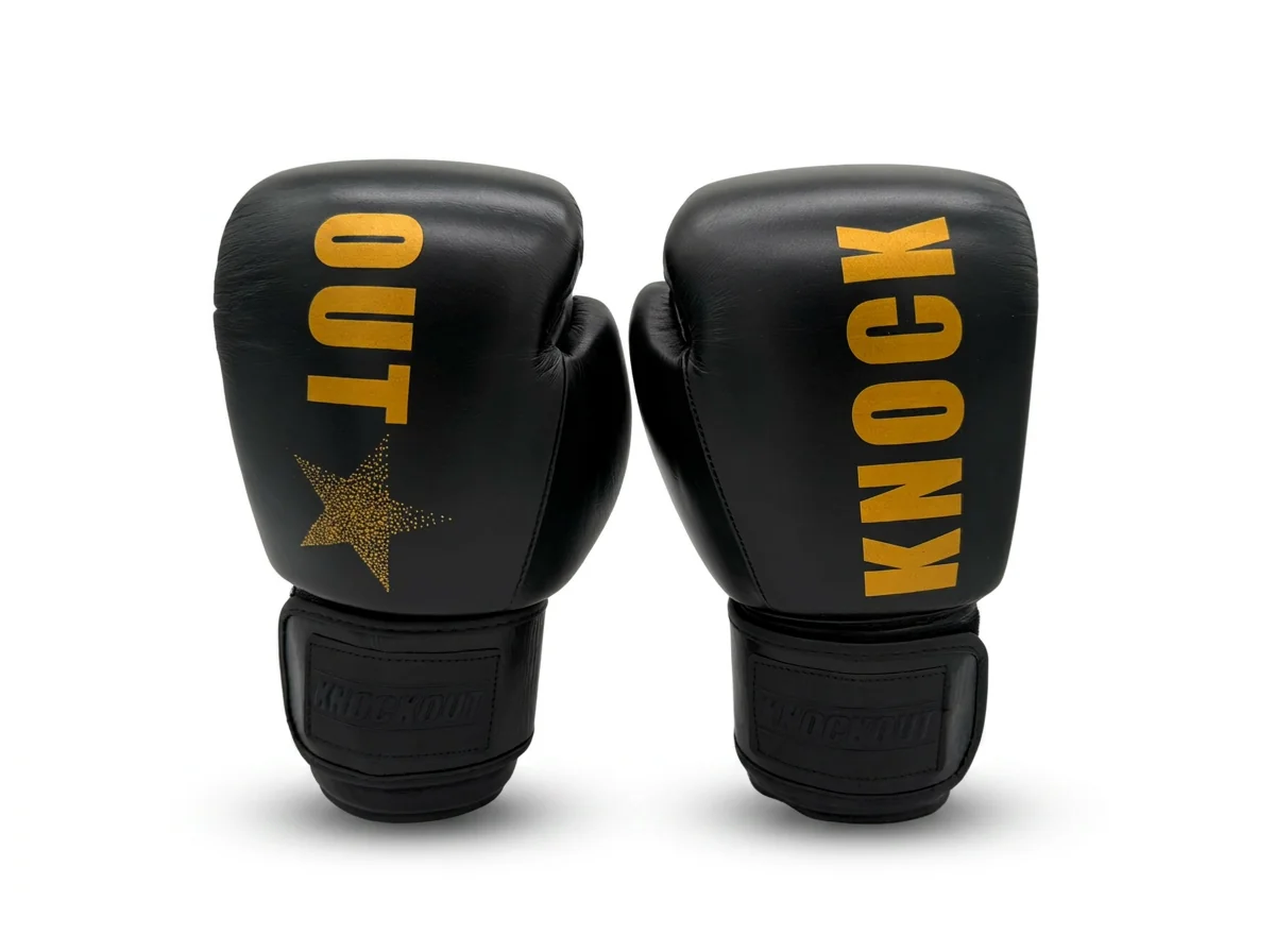 Knockout Boksa cimdi Ādas Melns/Zelts